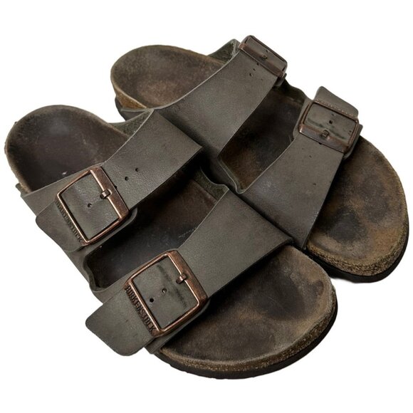 Birkenstock Arizona Leather Gray Shoes Sandals Size EU 37 US 6 Women’s - Picture 1 of 7